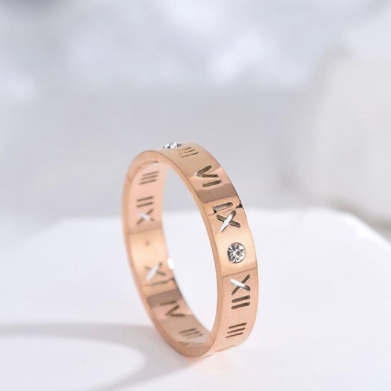 Roman Rose Gold Band Ring For Women Rose Gold Bulk