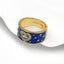 Heart Evil Eye Blue Gold American Diamond Enamel Adjustable Ring Bulk