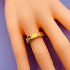 Screw Stainless Steel Cubic Zirconia Gold Band Ring For Women Bulk