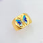 Copper Enamel Blue Gold Butterfly Free Size Adjustable Ring Women Bulk