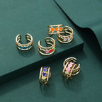Heart Gold CZ White Enamel Copper Adjustable Band Ring Bulk