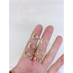 Copper Gold Crystal Crescent Moon Star Free Size Adjustable Ring Bulk
