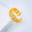 Copper Gold Crystal Curb Free Size Adjustable Ring For Women Bulk