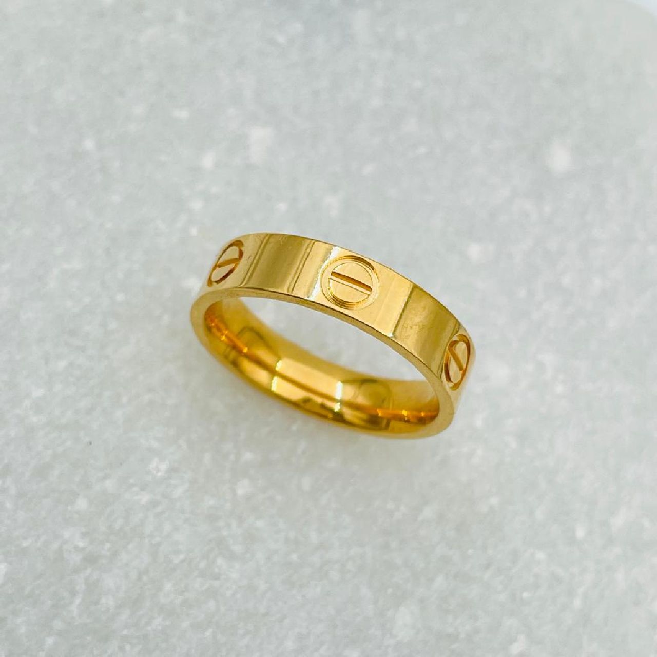 Luxury Screw Stainless Steel Gold Band Ring For Women Bulk Main image