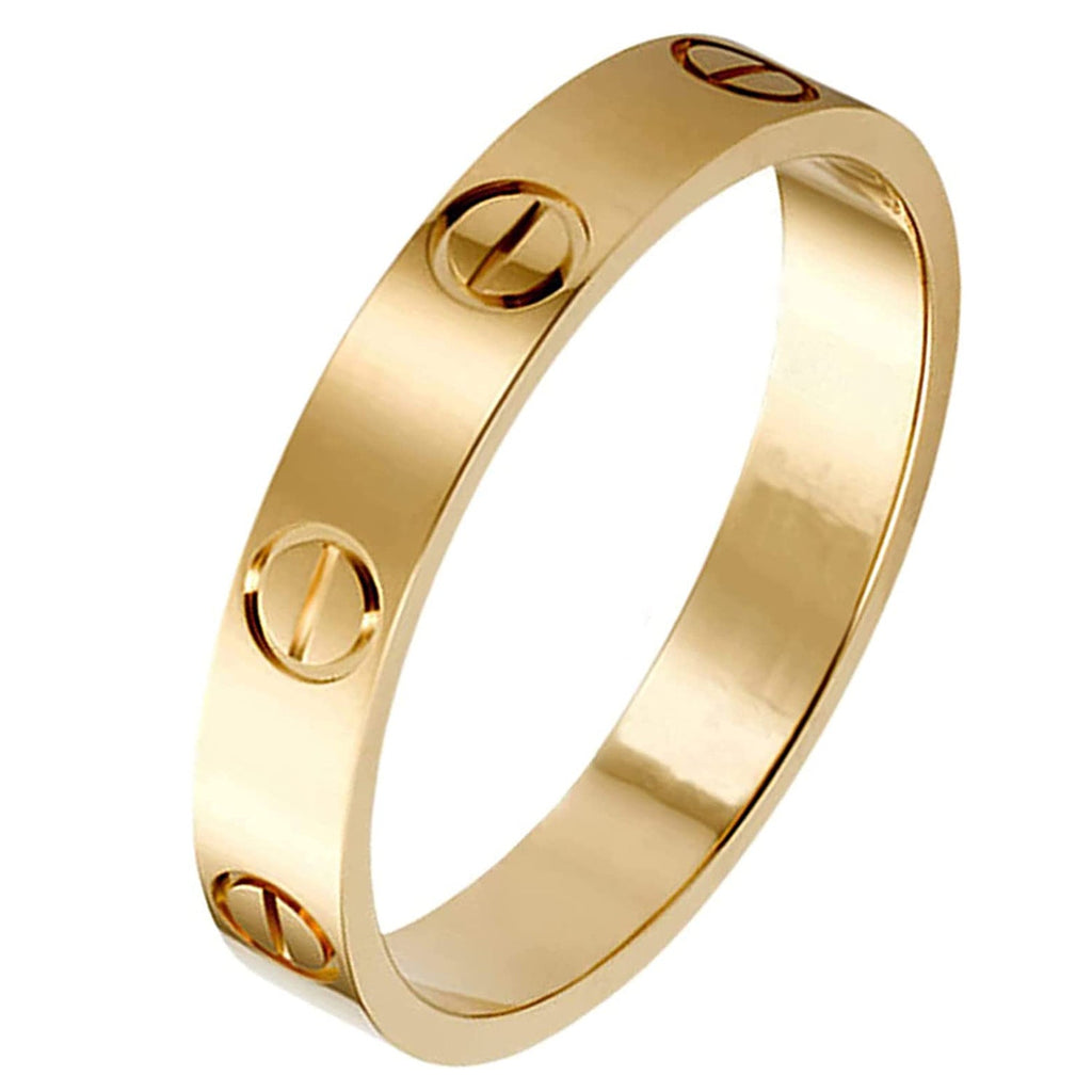 Luxury Screw Stainless Steel Gold Band Ring For Women Bulk