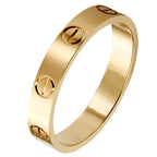 Luxury Screw Stainless Steel Gold Band Ring For Women Bulk