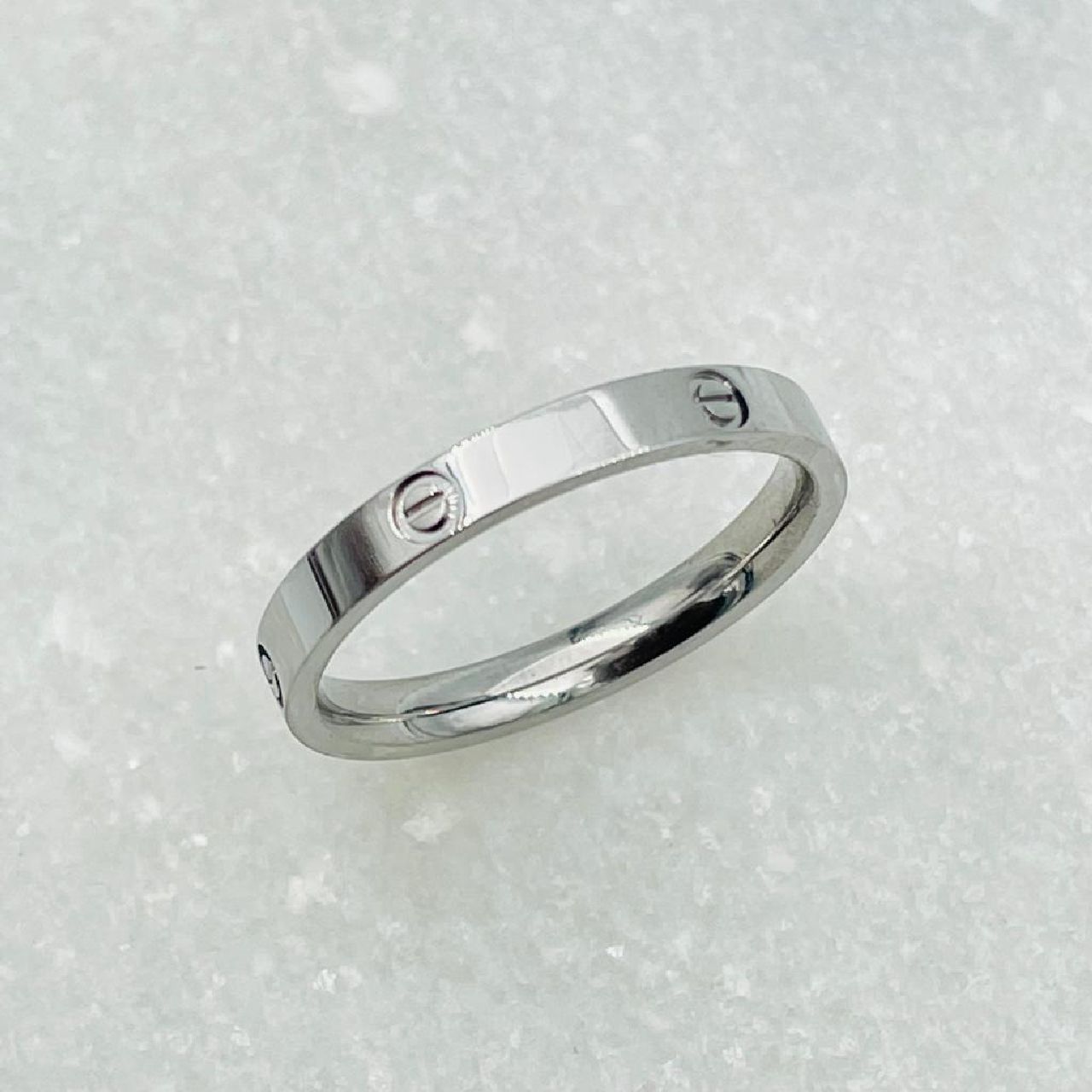 Luxury Screw Stainless Steel Silver Band Ring For Women Bulk