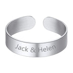 Gold Customized Personalised Laser Engraved Letter Both Side Ring