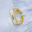 Copper Enamel White Gold Evil Eye Free Size Adjustable Ring Women Bulk