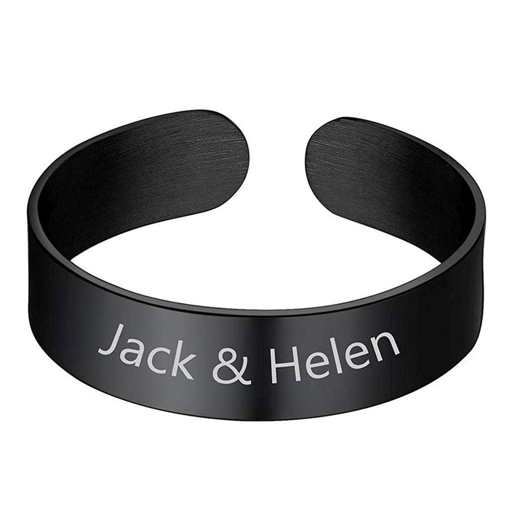 Gold Customized Personalised Laser Engraved Letter Both Side Ring