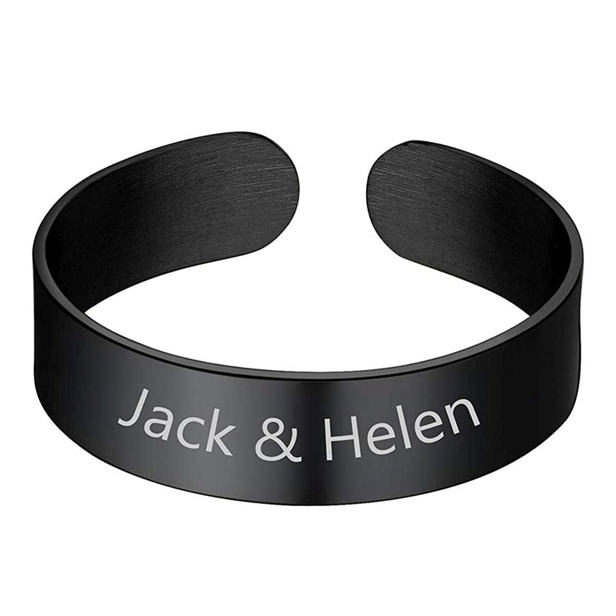 Gold Customized Personalised Laser Engraved Letter Both Side Ring