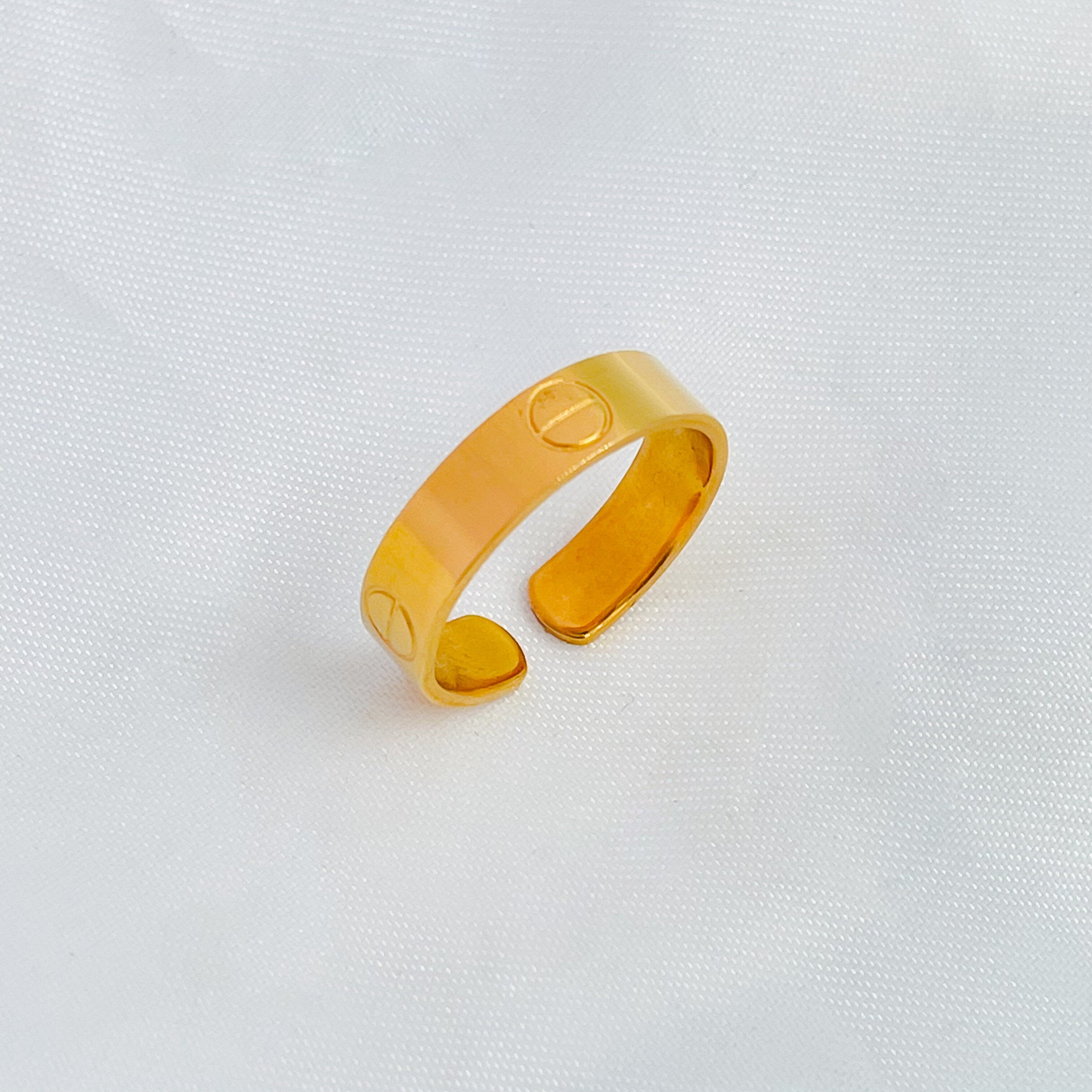 Screw Gold Stainless Steel Adjustable Band Ring For Women Bulk Main image