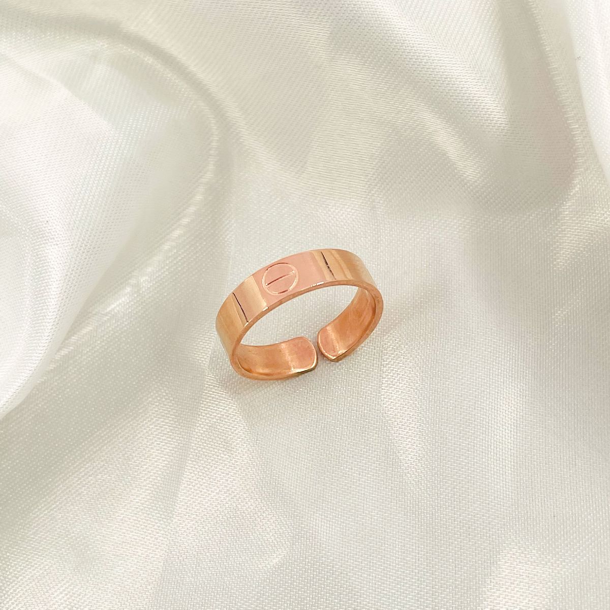 Stainless Steel Screw Rose Gold Adjustable Band Ring For Women Bulk Main image