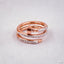 Stainless Steel Layered Nail Cubic Zirconia 18K Rose Gold Ring Bulk