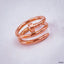 Stainless Steel Layered Nail 18K Rose Gold Ring For Women Bulk