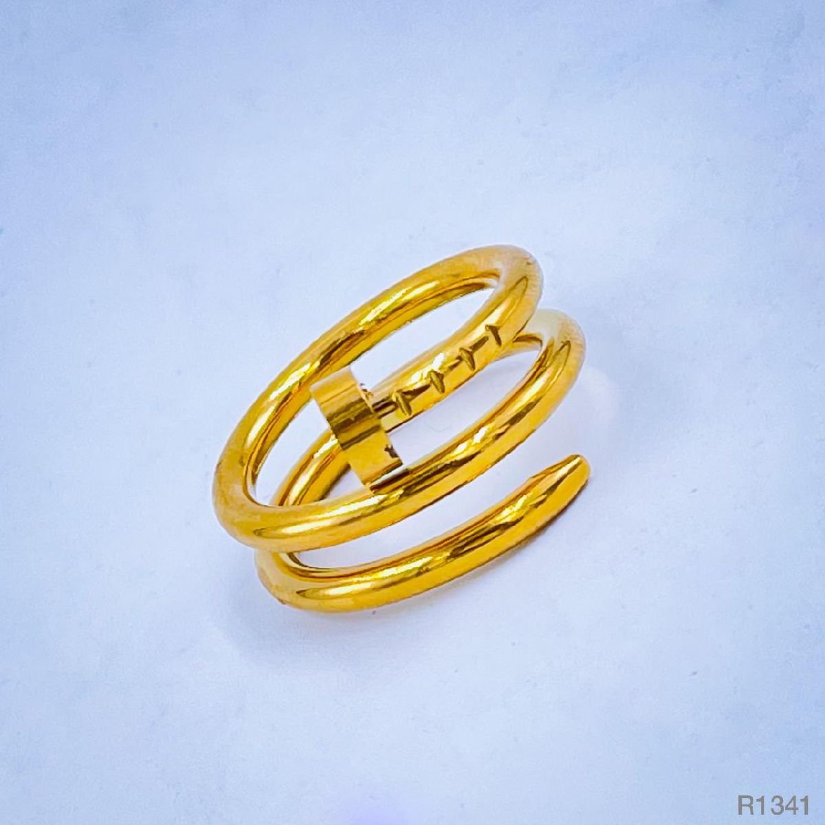 Stainless Steel Layered Nail 18Kgold Ring For Women Bulk Main image