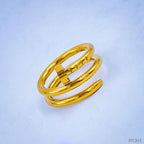 Stainless Steel Layered Nail 18Kgold Ring For Women Bulk
