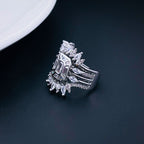 Copper Cubic Zirconia Gold Baguette Marquise Adjustable Ring Bulk