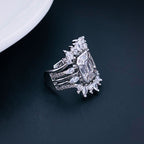 Copper Cubic Zirconia Gold Baguette Marquise Adjustable Ring Bulk