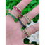 Copper Cubic Zirconia Crystal Baguette Gold Adjustable Ring Women Bulk