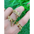 Copper Gold Curb Free Size Adjustable Band Ring For Women Bulk