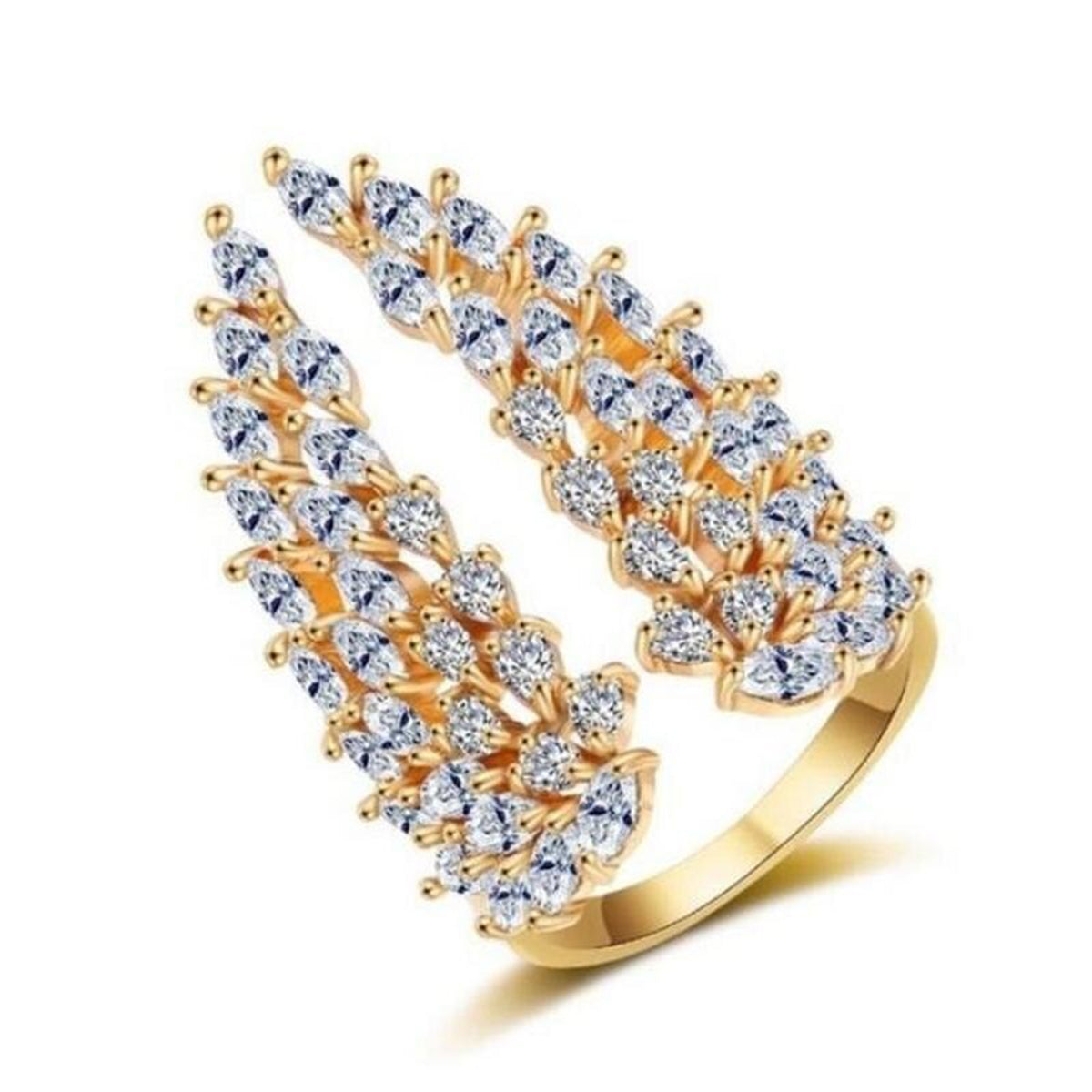 Grapevine Marquise Cubic Zirconia 18K Gold Copper Free Size Ring Bulk