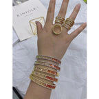 Graduating Shades Of Orange Zircon 18K Gold Copper Free Size Ring Bulk