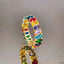 Oval Rainbow Multi Color Cubic Zirconia Gold Eternity Band Ring Bulk