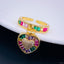 Heart Love Rainbow Multi Color Baguette 18K Gold Open Back Ring Bulk