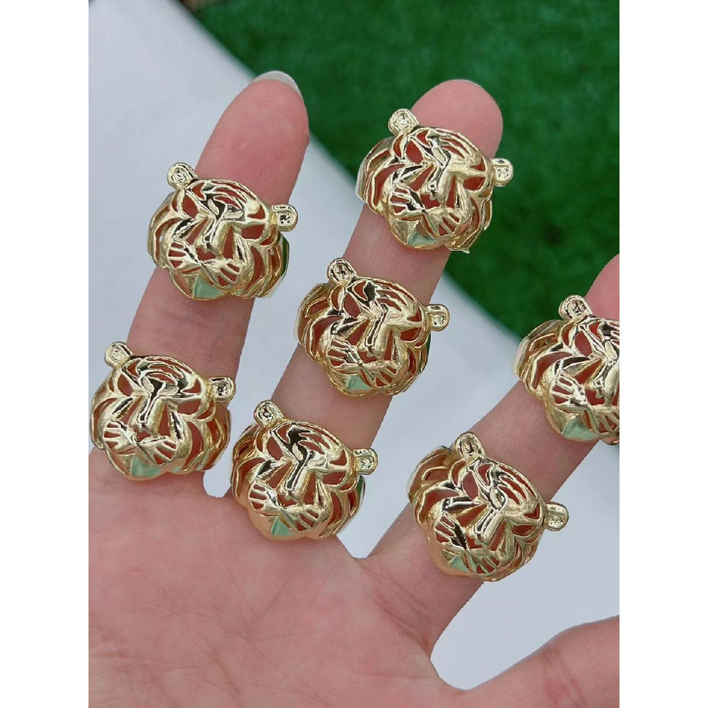 Tiger Filigree Mask 18K Gold Anti Tarnish Copper Open Back Ring Bulk