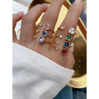 Cushion Cut CZ 18K Gold Anti Tarnish Copper Free Size Ring Bulk