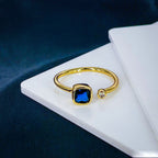 Cushion Cut CZ 18K Gold Anti Tarnish Copper Free Size Ring Bulk