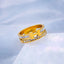 Letter H White Mother Of Pearl CZ Gold Stainless Steel Band Ring Bulk