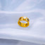 White Mother Of Pearl Luxury 18K Gold Stainless Steel Ring Women Bulk