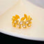 Floral Leaf Cubic Zirconia 18K Gold Anti Tarnish Open Back Ring Bulk