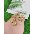 Cushion Shapes Geometric Trillion CZ 18K Gold Free Size Ring Bulk