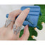 Copper Cubic Zirconia Silver Sky Scraper Baguette Adjustable Ring Bulk