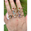 Circle Mother Of Pearl Cubic Zirconia 18K Gold Free Size Ring Bulk
