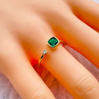 Cushion Cut CZ 18K Gold Anti Tarnish Copper Free Size Ring Bulk