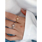 Flower Floral Filigree Cubic Zirconia 18K Gold Cuff Bangle Women Bulk