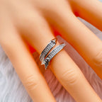 Wrap Around Arrow Cubic Zirconia Copper 18K Gold Free Size Ring Bulk