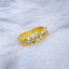 Checkered Baguette Copper 18K Gold Free Size Ring For Women Bulk