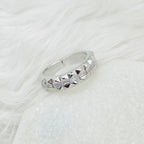 Checkered Baguette Copper 18K Gold Free Size Ring For Women Bulk