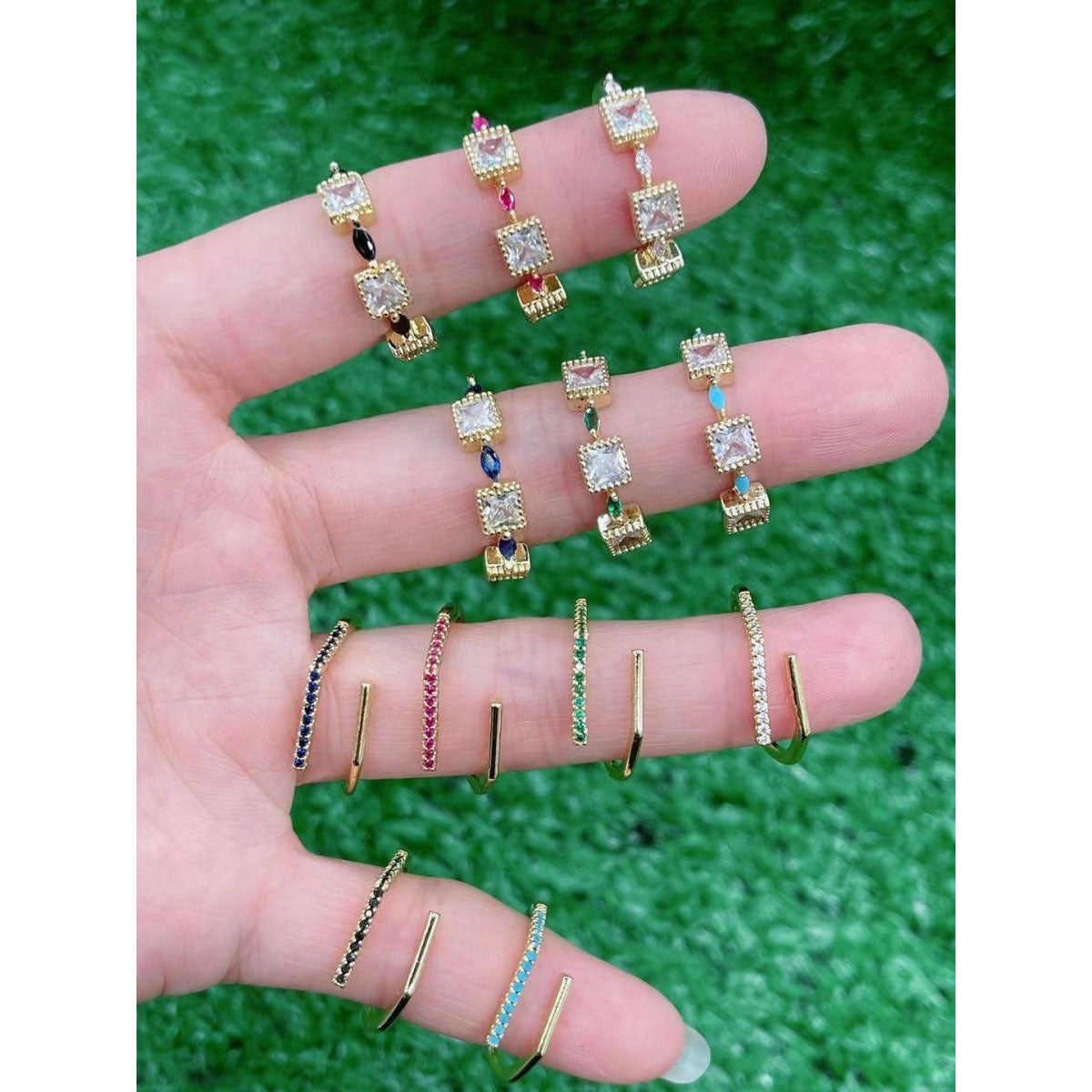 Slim Arrow Geometric Copper 18K Gold Free Size Ring For Women Bulk