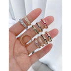 Ruby Red Copper Zig Zag Cubic Zirconia 18K Gold Open Back Ring Bulk