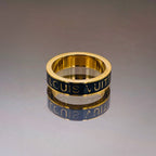 Black Enamel Clover Flower 18K Gold Stainless Steel Band Ring Bulk