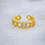 Studded Curb 18K Gold Copper Open Back Free Size Ring For Women Bulk