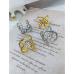 Dual Criss Cross Cubic Zirconia 18K Gold Copper Open Back Ring Bulk