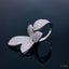 Butterfly Flower Cubic Zirconia Silver Free Size Ring For Women Bulk