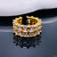 Dual Princess Cubic Zirconia Eternity 18K Gold Open Back Ring Bulk
